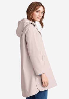 <div>Be ready for whatever Mother Nature throws your way with a hooded rainy day must-have in an of-the-moment pastel shade. A-line silhouetteAttached hood with</div> Swedish Fashion, Lilac Grey, Snow Fashion, Rain Jacket Women, Active Jacket, Hooded Raincoat, Raincoats For Women, Swimsuits For All, Be Ready