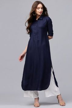 Plain Kurti Designs, Pakistani Fashion Casual, Kurti Designs Latest, Long Kurti Designs