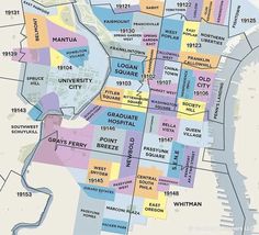 a map of the city of san francisco, with different areas marked in blue and yellow