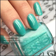 Essie Viva Antigua! – Essie Summer 2016 Mint Green Nails, Emerald Nails, Nails 2016, Colors Nails, Opi Polish, Summer Nail Polish, Green Nail Art, Manicure Inspiration