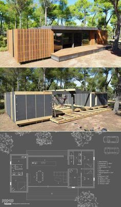 the plans for this modern cabin are very simple and easy to build, but it doesn't look like they could be built