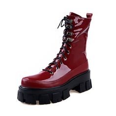 Luxury Ankle Boots With Red Sole, Red Platform Ankle Boots, Lace Up Platform Boots, Rock Style Outfits, Leather Platform Boots, Women Footwear, Socks And Heels, Alternative Outfits, Crazy Shoes