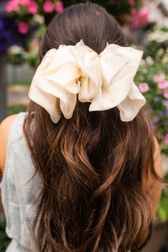 Chiffon Bow Barrette - Multiple Colors | ANDI Chiffon Hair, Chiffon Bow, Bow Barrette, Engagement Outfits, Hair Decorations, Big Bow, Big Bows, Half Up, Girls Night