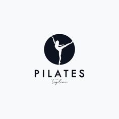 the logo for pilates yoga, which is designed to look like a ballerina