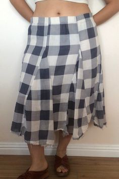 Vintage Blue Buffalo Plaid Full Skirt. Elastic waist skirt with gussets and raw edge hem. Has lining. Fits size M/L. 100% cotton, machine wash cold. Approx. Measurements Waist: 16" Length: 27" Blue Buffalo, Elastic Waist Skirt, Full Skirt, Buffalo Plaid, Raw Edge, Waist Skirt, Buffalo, Elastic Waist, Plaid