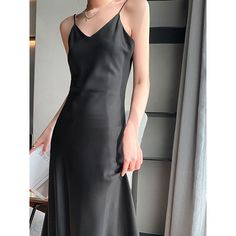 Season:Winter,Fall; Fabric:Silk,Satin; Gender:Women's; Nightwear Style:Dress,Nightshirt,Nightgown,Pajamas; Style:Simple,Comfort,Casual; Elasticity:Micro-elastic; Occasion:Home,Bed,Daily; Age Group:Adults; Function:Breathable; Pattern:Pure Color; Neckline:Straps; Listing Date:10/13/2023 Long Maxi Dress Casual, Party Maxi Dresses, Casual Sundress, Party Rock, Backless Maxi Dresses, Elegant Dresses For Women, Sling Dress, Maxi Robes, Suspender Dress