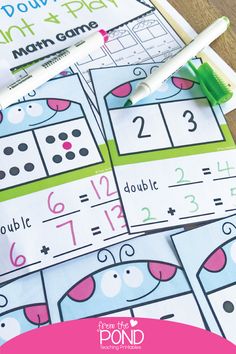 printable math mats for kids to practice addition skills and subtracting numbers in order