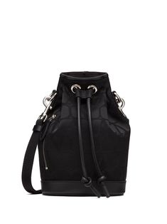 mini Iconographe bucket bag from VALENTINO GARAVANI featuring black, VLogo Signature, drawstring fastening, adjustable detachable shoulder strap, zip-fastening pocket and palladium-plated hardware. This item is in size UNI and the color is Black Modern Bucket Bag With Zipper Closure, Black Coated Canvas Bucket Shoulder Bag, Luxury Bucket Bag With Zipper Closure, Black Coated Canvas Bucket Bag, Valentino Garavani Bag, Mini Bucket Bag, Mini Bucket Bags, Mini Bucket, Type One