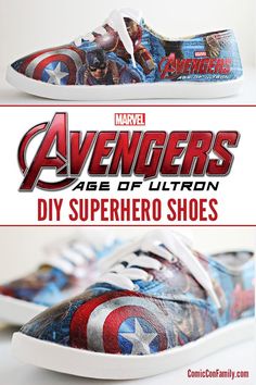 the avengers shoes are designed to look like superheros