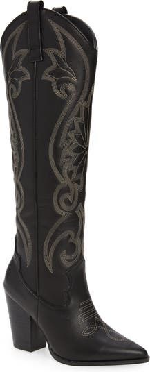 Black Knee-high Boots For Rodeo, Black Western Knee-high Boots With Square Toe, Western Wide Calf Knee-high Boots With Square Toe, Knee High Western Boots, Western World, Western Boots Women, Western Boot, Cowboy Boot, Country Girl