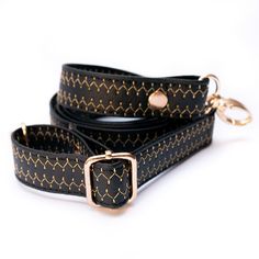 "3/4\" (2 cm) Crossbody Purse Strap, Long Adjustable Bag Strap, Elegant Vegan Leather Handbag Strap, Replacement Thin Strap for Bags and Purses, Luxury Strap for Messenger Bags ◾️ Strap color: Black  ◾️ Pattern: Gold ZigZag ◾️ Universal classic style designn   ◾️ Soft premium quality strap comfortable to wear ◾️ Fits most handbags  ◾️ Three hardware colors: Silver, Gold or Bronze Luxury bag strap made of soft, premium quality vegan leather. It feels like natural leather to the touch. It's very comfortable to wear. It's a good replacement strap for small and medium size bags and purses. The strap is adjustable, you can carry your bag on shoulder or cross the body. This thin purse strap is very long, it is comfortable also for tall people. ▪️ Strap width: 2 cm (3/4\") ▪️ Strap maximum lenght Purses Luxury, Adjustable Bag Strap, Embroidered Handbag, Bags And Purses, Adjustable Bag, Bags Black, Purse Strap, Handbag Straps, Black Pattern