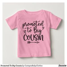 Promoted To Big Cousin Baby Bodysuit Cricut Clothes, Goofy Shirt, Pregnancy Reveal, Reveal Ideas, Baby Sprinkle