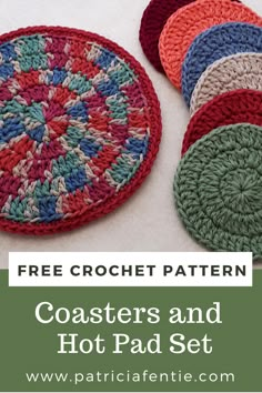 Get two FREE crochet patterns in one! Learn how to crochet a set of coasters in this beginner-friendly pattern and then carry on to create a lovely hot pad using the same stitches as the coasters. This hot pad and coaster set would make a perfect hostess gift, shower gift, Christmas gift, or as a project to sell on Etsy or at craft shows. It crochets up very quickly too! Check it out :)