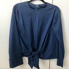 Brand New, Never Worn // Flattering Cut, Mini Bell Sleeves // Can Be Dressed Up Or Down Zara Blue Blouse For Brunch, Zara Blue Long Sleeve Blouse, Zara Tops, Bell Sleeves, Knot, Color Blue, Top Blouse, Dress Up, Blouses