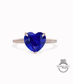 Heart cut Blue Sapphire Ring Heart Shaped Celebrity Engagement Ring 14k white Gold Ring Women Anniversary Gift Ring Bridal Gift Ring Celebrity Engagement Ring, Gold Ring Women, Engagement Celebration, Celebrity Engagement Rings, Ring Heart, Blue Sapphire Ring, Sapphire Color, Rose Ring, Bridal Gift