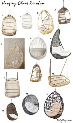 hanging chair roundup with different types of chairs