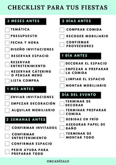 a list of items that are in spanish