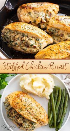 This Stuffed Chicken Breast recipe is guranteed to impress your dinner guests! It's made with a creamy 3-cheese blend with spinach and sun-dried tomatoes. It's easy to customize with your favorite fillings! Thanksgiving Recipes Ideas, Crackpot Chicken, Top Dinner Recipes, Chicken Breast Recipe, American Recipes, Favorite Recipes Dinner, Dinner Guests, Health Dinner