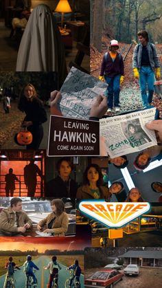 the collage shows many different people in various pictures, including one with a sign that says leaving hawks come again soon