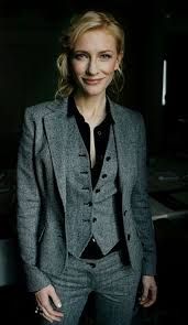 Image result for dapper dames wedding suit Feminine Tomboy, Milla Jovovich, Cooler Look, Three Piece Suit, Cate Blanchett, 3 Piece Suits, Miranda Kerr