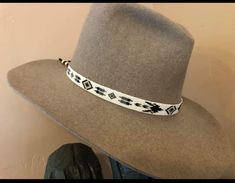 Cowboy Hat Bands, Beaded Hat Bands, Cowboy Stuff, Hat Bands, Beaded Hat, Bead Loom Patterns, Bead Loom, Loom Patterns, South West