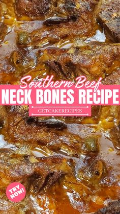 southern beef neck bones recipe with text overlay