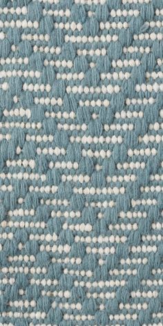 close up view of the blue and white knitted fabric