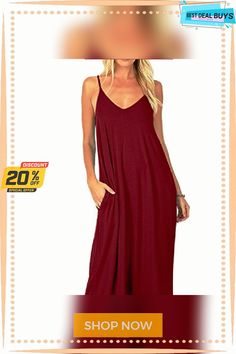 Women's Long Dress Maxi Dress Casual Dress Summer Dress Slip Dress Pure Color Streetwear Casual Outdoor Daily Holiday Backless Pocket Sleeveless Strap Dress Regular Fit Armygreen Black Wine Spring Sleeveless Solid Color Dress For Date Night, V-neck Sundress Maxi Dress With Pockets, Summer Maxi Dress With Pockets And V-neck, V-neck Maxi Summer Dress With Pockets, V-neck Maxi Dress With Pockets For Summer, Solid Sundress With Pockets, Red Vacation Dress With Pockets, Red Vacation Dresses With Pockets, Summer Sleeveless V-neck Dress With Pockets