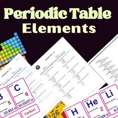 the periodic table elements are arranged on top of each other with numbers and symbols in them