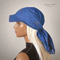 Denim Bandana With Visor Summer Denim Head Cover Women's - Etsy Ukraine Casual Cotton Bandana For Outdoor, Summer Denim Blue Baseball Cap, Adjustable Medium Wash Denim Baseball Cap, Adjustable Denim Baseball Cap In Medium Wash, One Size Fits Most Denim Blue Hat, One Size Fits Most Denim Hat In Denim Blue, Blue Denim Visor Hat, Casual Festival Bandana One Size Fits Most, Denim Blue Baseball Cap For Summer