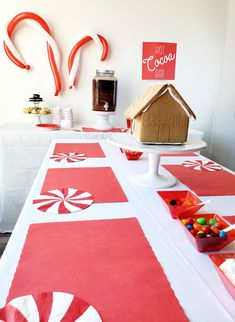 a table with candy and candies on it