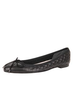 Paul Mayer Women’s Lido Quilted Leather Ballet Flat in Black