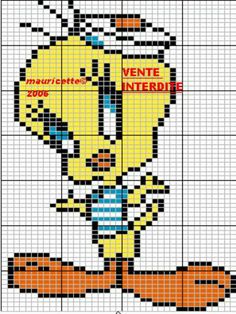 a cross stitch pattern with an image of the character ducky from lorax