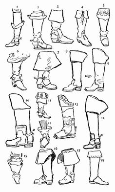 an image of different types of footwear for people to wear in the past century