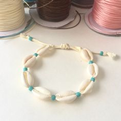 Cowrie Shell Corded Bracelet Set Summer Beach Vibes, Turquoise Blue, Adjustable Fit, Coastal Accessories Etsys Pick - Etsy Formal Bracelets, Coastal Bracelet, Summer Beach Vibes, Coastal Accessories, Surf Camp, Cowrie Shells, Beach Bracelets, Vacation Vibes, Summer Bracelets