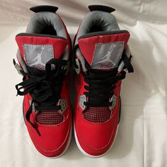 Nike Air Jordan 4 Red Toro Bravo, Bottom, Top And Midsole Are In Very Condition. The Support Wings Need To Be Glued. Reason Of Low Price. Not Original Box. Jordan 4 Red, Nike Air Jordan 4, Shoes Nike Air, Air Jordan 4, Nike Air Jordan, Mens Shoes Sneakers, Low Price, Nike Men, Air Jordan