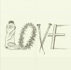 the word love is written in black and white with a drawing of a christmas wreath next to it