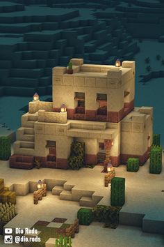 Minecraft Starter House in the Desert Biome, perfect for survival minecraft. Desert Biome Minecraft, Adobe House Drawing, Desert Biome House Minecraft, Desert Starter House Minecraft, Sand Houses Minecraft, Sandstone Minecraft House, Minecraft Granite House, Minecraft Safari House, Minecraft Biome Houses