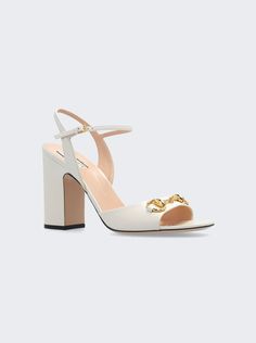 Find GUCCI Horsebit Sandals on Editorialist. Gold-toned hardware Horsebit detail Ankle buckle closure Mid-heel Heel Height: 2. 9 inches Dimensions: Listed in IT sizing. Fits true to size Composition: Upper: 100% Leather; Sole: 100% Rubber Care: Care according to label