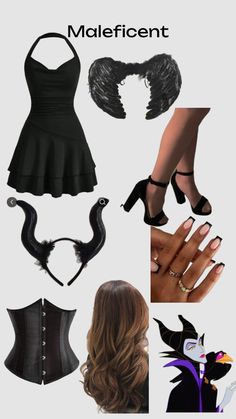 a collage of different outfits and accessories including shoes, gloves, bracelets, nail polish