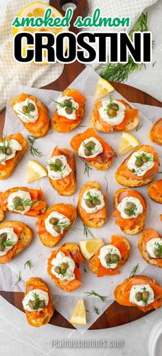 small appetizers with smoked salmon and cream cheese