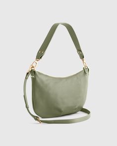 Buttery soft, perfectly slouchy and entirely timeless, our Italian Leather Convertible Crescent Shoulder Bag is the perfect style to add into your rotation. And the goes-with-anything piece (crafted from 100% Italian leather) features two detachable straps, allowing you to mix it up by wearing atop your shoulder or as a chic crossbody.  | Quince | Women's Italian Leather Convertible Crescent Shoulder Bag in Olive Versatile Everyday Bucket Bag With Gold-tone Hardware, Versatile Everyday Hobo Bag With Removable Pouch, Versatile Hobo Bag With Gold-tone Hardware, Versatile Everyday Satchel With Gold-tone Hardware, Everyday Versatile Satchel With Gold-tone Hardware, Versatile Everyday Hobo Bag, Versatile Hobo Bag With Gold-tone Hardware For Daily Use, Green Hobo Bag With Gold-tone Hardware For Everyday, Versatile Green Soft Leather Shoulder Bag