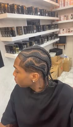 Different Types Of Cornrows, Snake Cornrows, Jumbo Stitch Braids, 4 Cornrows Braids Men, 4 Cornrows Braids, Asap Rocky Braids, Dread Hair Styles, Hair Braid Ideas