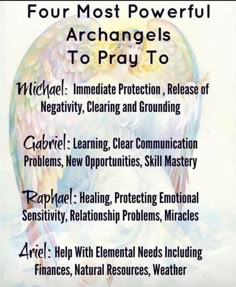 the four most powerful archanels to pray to - poster with angel and text