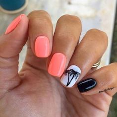 Fun and creative summer nail designs that will blow your mind away. These summer nails will spice up and transform your whole look completely. Palm Tree Nails, Cute Summer Nail Designs, Fun Summer Nails, Gel Pedicure, French Pedicure, Summer Nail Designs, Nagellack Trends, Tree Nails