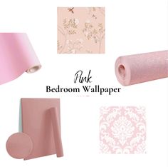 pink bedroom wallpaper and accessories