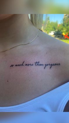 a woman's chest with the words so much more than progress written on it