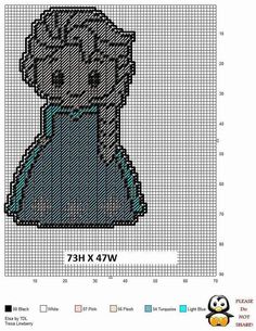 a cross stitch pattern with an image of a blue bottle