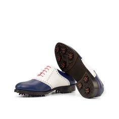 Murciano saddle golf shoes - Q by QS White Wingtip Oxfords With Brogue Detailing, White Oxford Dress Shoes With Rubber Sole, White Leather Shoes With Contrast Sole, White Wingtip Dress Shoes With Rubber Heel Cap, Classic Leather Golf Shoes, White Oxford Dress Shoes For Derby, White Oxford Leather Shoes With Rubber Sole, White Wingtip Golf Shoes With Rubber Sole, Classic White Wingtip Golf Shoes