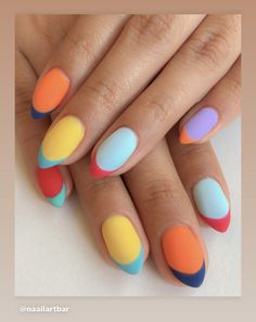 Simple Boho Nails, Summer Nails 2023, Boho Nails, Colorful Nails, Nails 2023, Easter Nails, Rainbow Nails, Spring Nail, Fabulous Nails